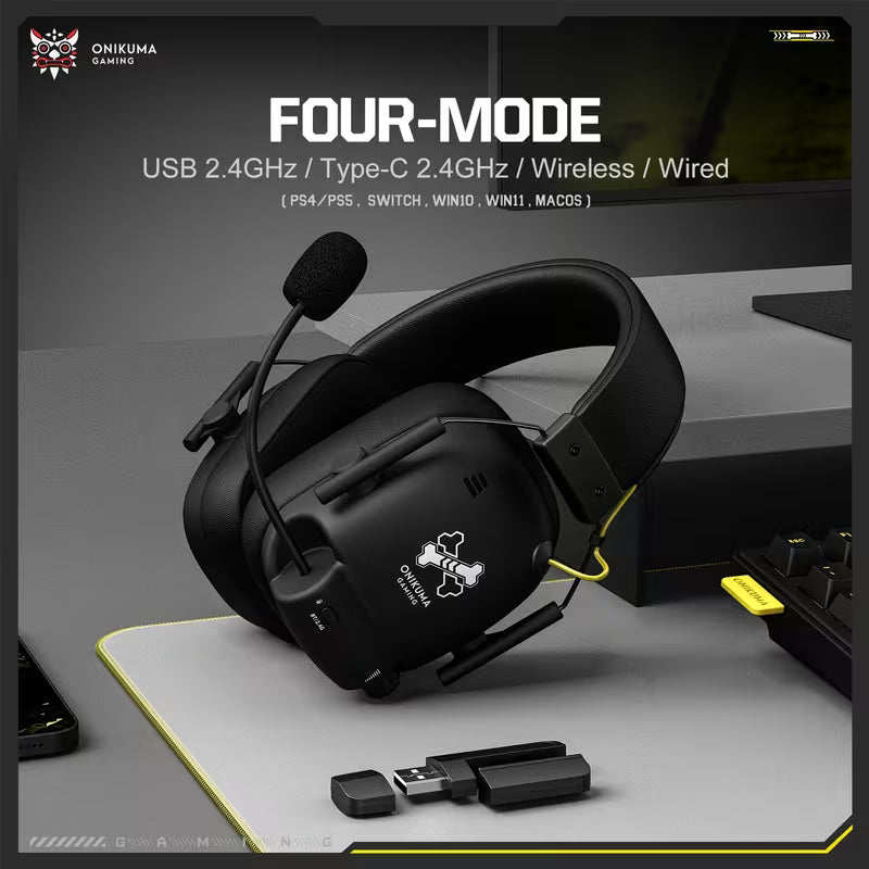 🎧 ONIKUMA Auriculares Gamer Inalámbricos 4 Modos