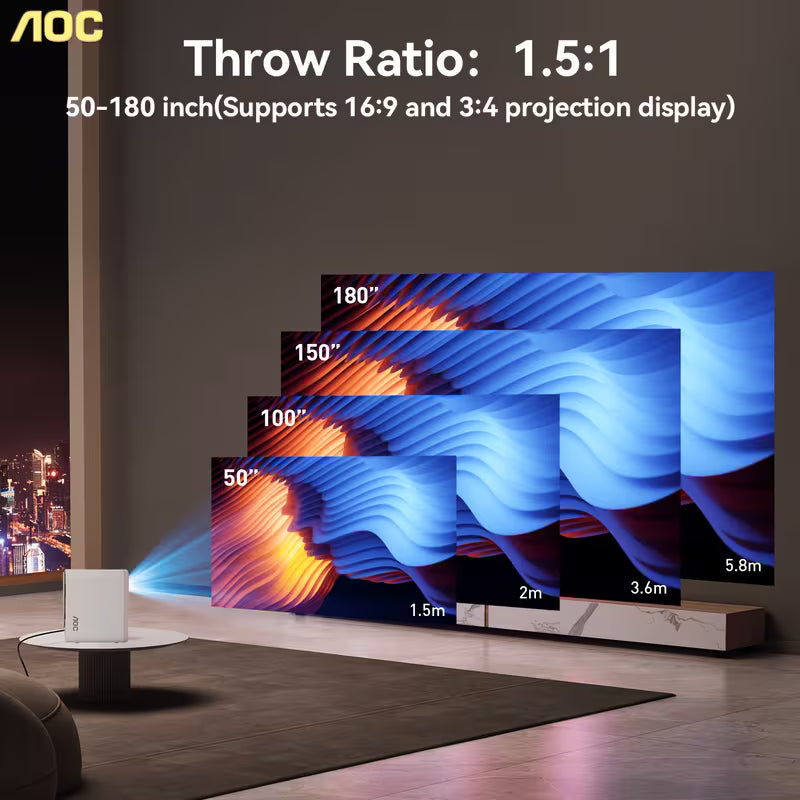 Mini Proyector AOC Smart 1080P con Android 12