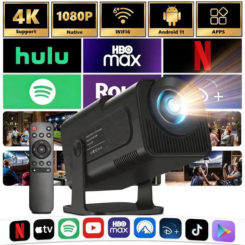 Mini Proyector Inteligente 1080P con WiFi y Compatibilidad 4K