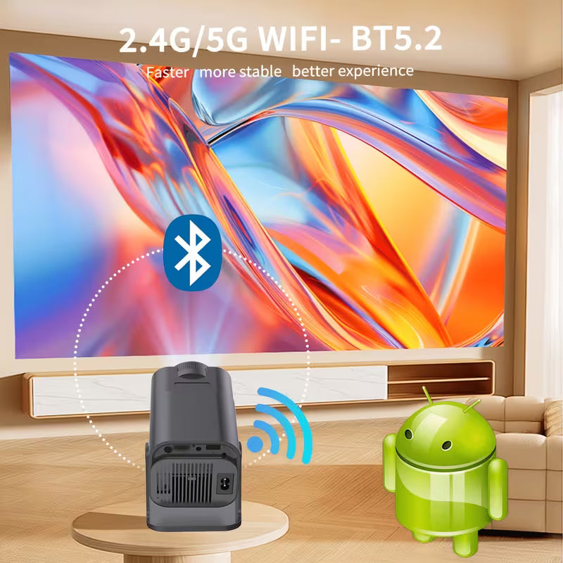 Mini Proyector Inteligente 1080P con WiFi y Compatibilidad 4K