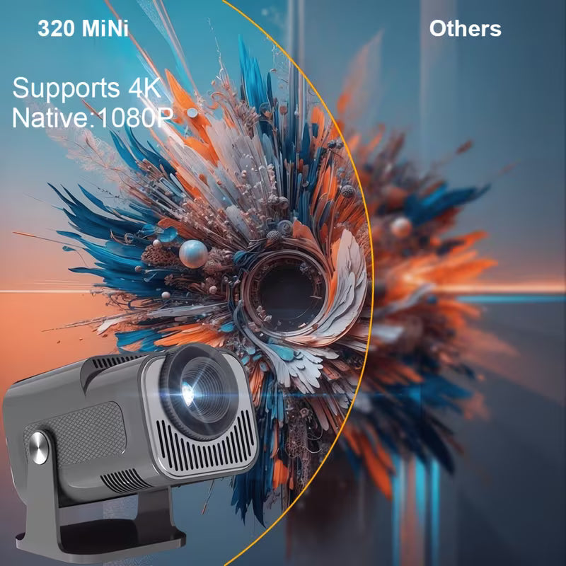 Mini Proyector Inteligente 1080P con WiFi y Compatibilidad 4K