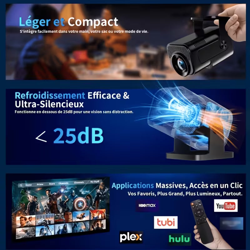Mini Proyector Inteligente 1080P con WiFi y Compatibilidad 4K
