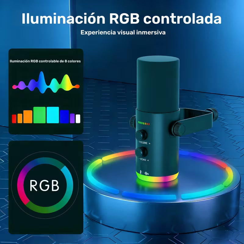 Kit de micrófono dinámico RGB XLR/USB