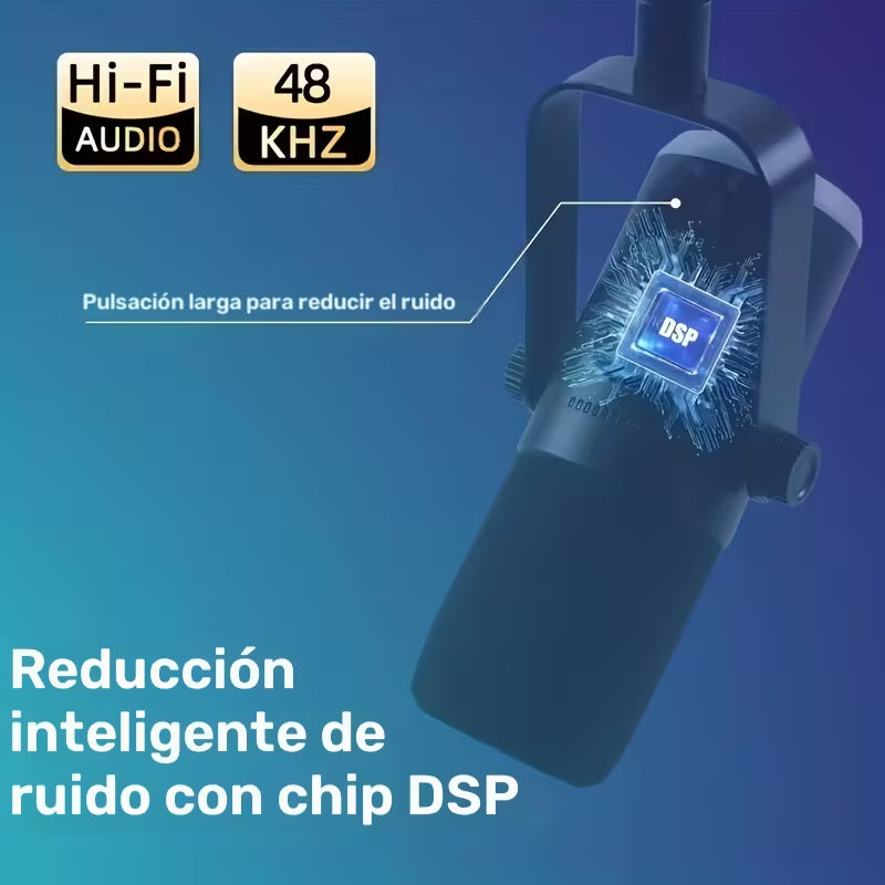 Kit de micrófono dinámico RGB XLR/USB